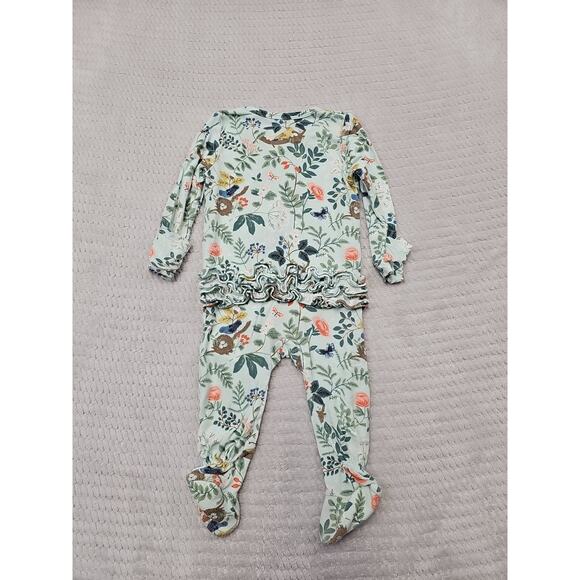 Angel Dear Sleeper Babygirls 3/6 Months Bamboo Bird Nest Ruffle Butt - Picture 5 of 6